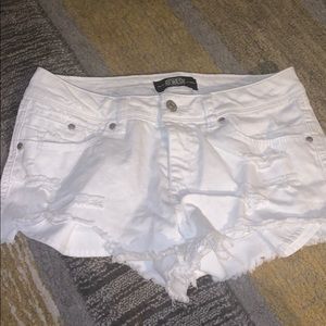 White jean shorts
